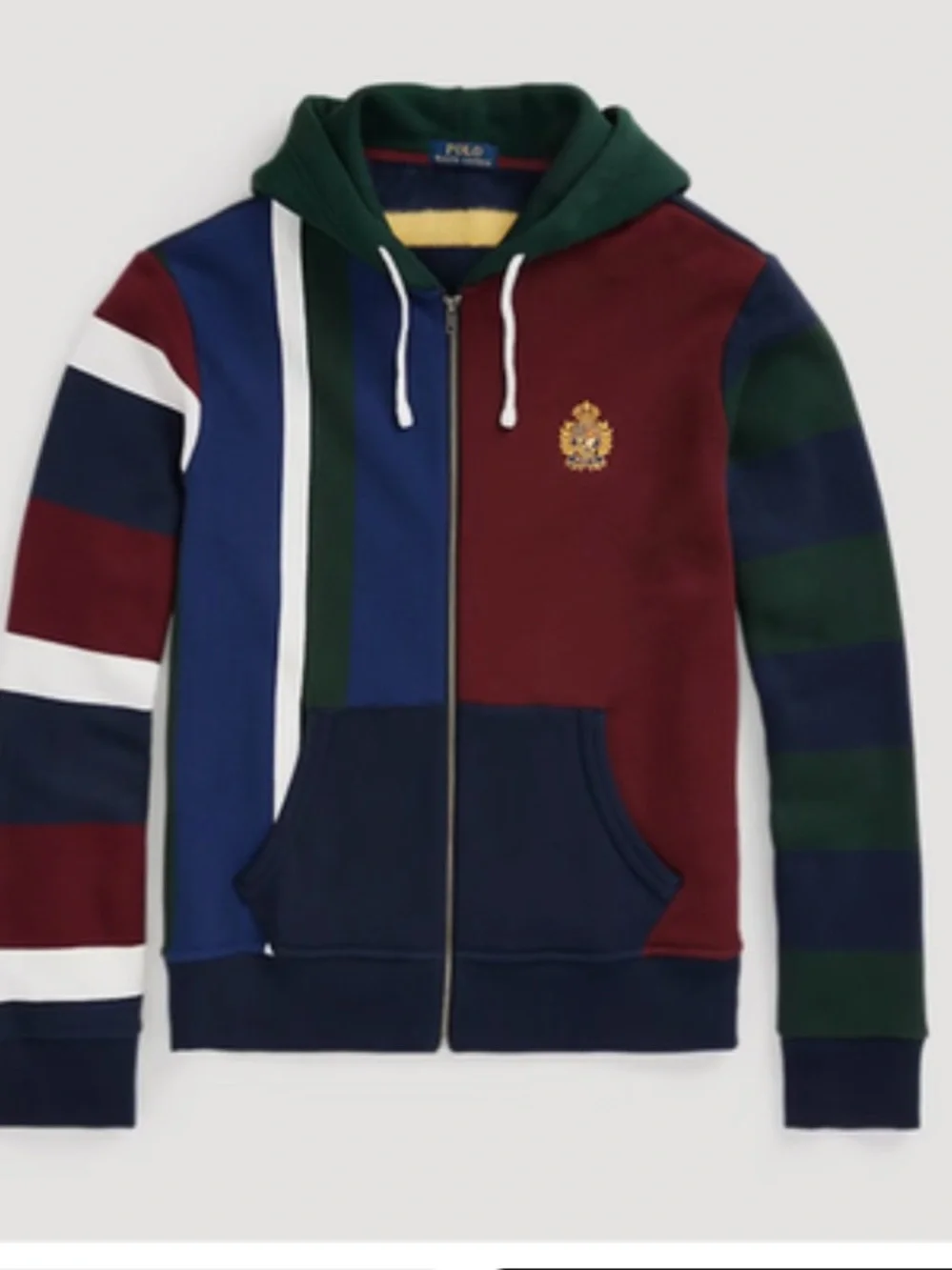 POLO RALPH LAUREN CREST PATCHWORK EMBROIDERED HOODIE